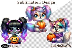 Quirky Monster Clipart PNG, Funny Spooky Creatures Product Image 1