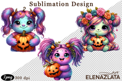 Quirky Monster Clipart PNG, Funny Spooky Creatures Product Image 1