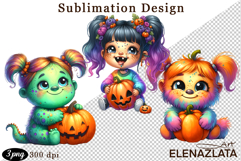 Quirky Monster Clipart PNG, Funny Spooky Creatures Product Image 1