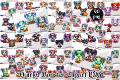 Quirky Monster Clipart PNG, Funny Spooky Creatures Product Image 1