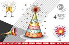 New Year Celebration Clipart Product Image 1