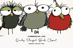 Quirky Playful Birds Clipart Product Image 1