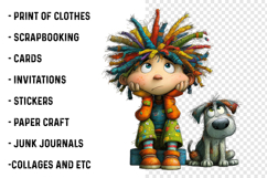Quirky Puppy With Boy Clipart Product Image 2