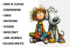 Quirky Puppy With Boy Clipart Product Image 2
