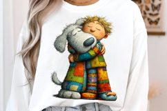 Quirky Puppy With Boy Clipart Product Image 3