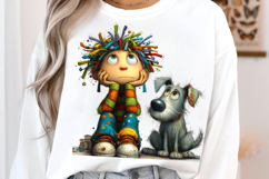 Quirky Puppy With Boy Clipart Product Image 3