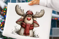 Quirky Christmas Reindeer Clipart PNG | Whimsical Funny Png Product Image 3