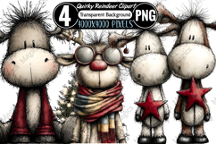 Quirky Reindeer Clipart PNG Product Image 1