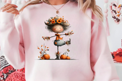 Quirky Scarecrow Watercolor Clipart Product Image 4