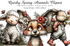 Quirky Spring Animals Clipart Product Image 1