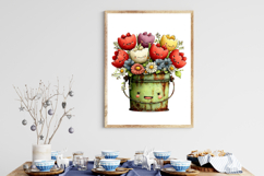 Quirky Spring Bucket Flower Clipart Product Image 3