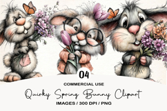 Quirky Spring Bunny Clipart Product Image 1