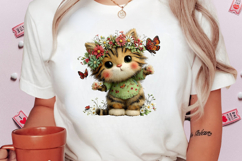 Quirky Spring Cat Clipart Product Image 2