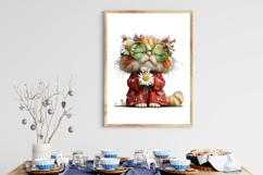 Quirky Spring Cat Clipart Product Image 3