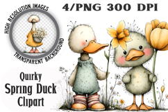 Quirky Spring Duck Clipart Product Image 1