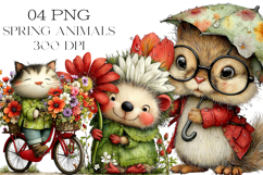 Quirky Spring Funny Animals Clipart Product Image 1