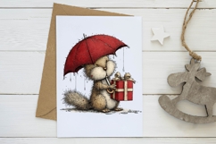 quirky squirrel valentine clipart Product Image 2