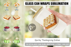 Glass Can Watercolor Quirky Thanksgiving Dishes Product Image 1