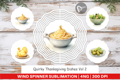 Wind Spinner Watercolor Quirky Thanksgiving Dishes Product Image 1