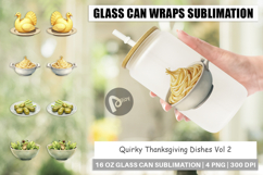 Glass Can Watercolor Quirky Thanksgiving Dishes Product Image 1