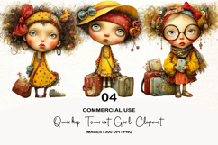 Quirky Tourist girl Clipart Product Image 1