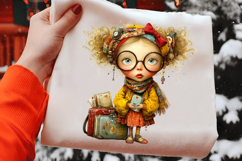 Quirky Tourist girl Clipart Product Image 2