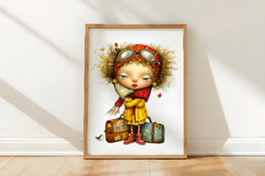 Quirky Tourist girl Clipart Product Image 3