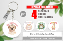 Quirky Ugly Animal Mom Keychain Product Image 1
