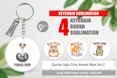 Quirky Ugly Animal Mom Keychain Product Image 1
