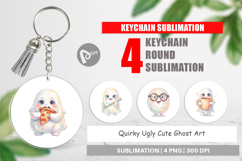 Quirky Ugly Cute Ghost Keychain Product Image 1