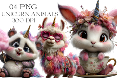 Quirky Unicorn Animals Clipart PNG Product Image 1
