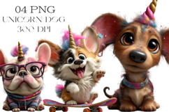 Quirky Unicorn Dog Clipart PNG Product Image 1