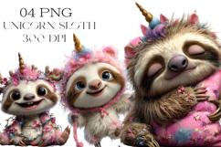 Quirky Unicorn Sloth Clipart Product Image 1