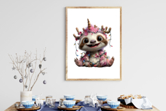 Quirky Unicorn Sloth Clipart Product Image 3