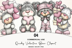Quirky Valentine Bear Clipart Product Image 1