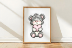 Quirky Valentine Bear Clipart Product Image 3