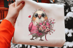 Quirky Valentine Birds Clipart, 4 Animal sublimation Design Product Image 2
