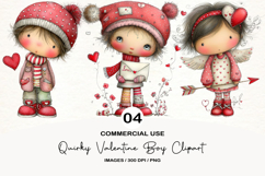 Quirky Valentine Boy Clipart Product Image 1