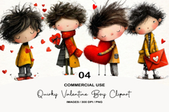 Quirky Valentine Boy Clipart Product Image 1