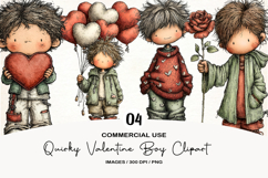 Quirky Valentine Boy Clipart Product Image 1