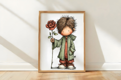 Quirky Valentine Boy Clipart Product Image 3