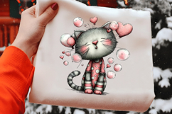 Quirky Valentine Cat Clipart Png Product Image 2