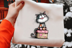 Quirky Valentine Cats Clipart Product Image 2