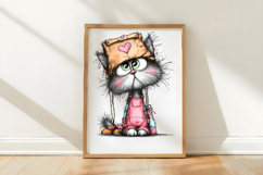 Quirky Valentine Cats Clipart Product Image 3