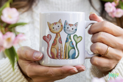 Quirky Valentine Cats PNG Product Image 2