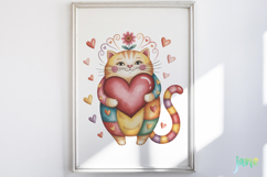 Quirky Valentine Cats PNG Product Image 5