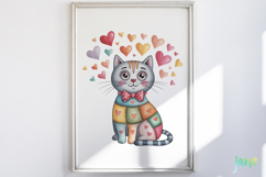 Quirky Valentine Cats PNG Product Image 5