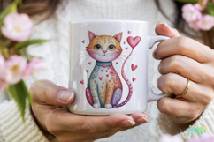 Quirky Valentine Cats PNG Product Image 3