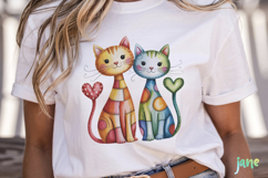 Quirky Valentine Cats PNG Product Image 2