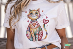 Quirky Valentine Cats PNG Product Image 2